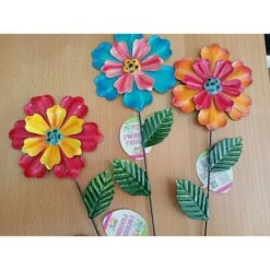Articoli Per La Casa -Articoli Per La Casa 3 fiori colorati in latta 60 cm decorazione casa giardino primavera 1