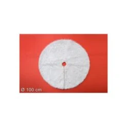 Tappeto Copripiede Per Albero Di Natale In Pelliccia Sintetica Bianca Ø 100 Cm