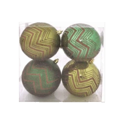 4 Palline Natale Assortite Colore Verde Assortite Ø 10 Cm Due Esse Christmas