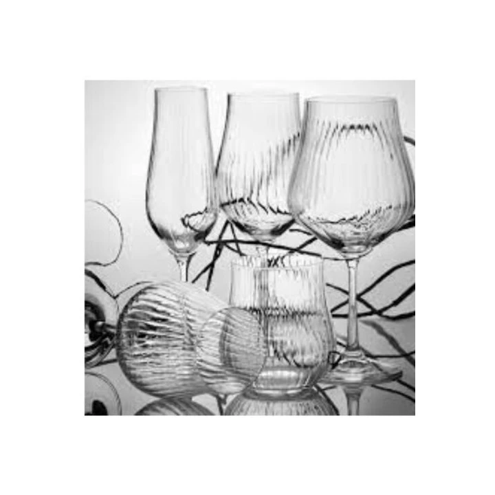 6 Bicchieri Calici Tulipa Ottico Vetro Cristallino 550ml Fade Maison 4 6 Bicchieri Calici Tulipa Ottico Vetro Cristallino 550ml Fade Maison - immagine 2