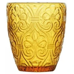 6 Bicchieri Corinto Ambra Decorato 300ml, Fade Maison