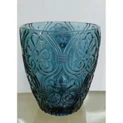 6 Bicchieri Corinto Blu Decorato 300ml, Fade Maison