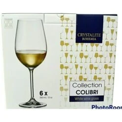 6 Calici Vino Colibri Trasparenti 350ml, Bicchieri Fade Maison