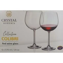6 Calici Vino Colibri Trasparenti 570ml, Bicchieri Fade Maison