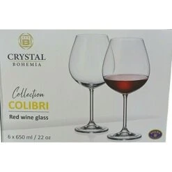 6 Calici Vino Colibri Trasparenti 650ml, Bicchieri Fade Maison