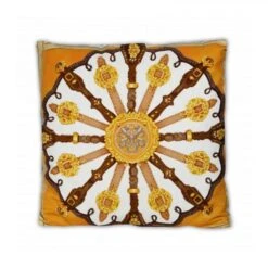 Baci Milano Cuscino Horses01 Tortora E Arancio