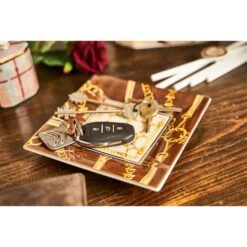 Baci Milano Svuotatasche Quadrato Horses02 Tortora E Marrone -Articoli Per La Casa baci milano svuotatasche quadrato horses02 tortora e marrone 2