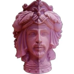 Baci Milano Testa Uomo Medio Rosa/bordeaux H32cm