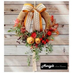 Coroncina-dietroporta/fuoriporta Rustico Campagna Melograno, Stile Country, Diametro 30cm