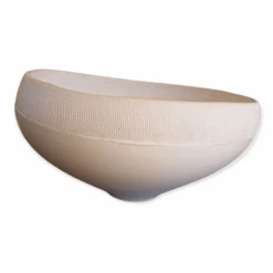 Ego Centrotavola Rotondo In Ceramica, Bianco Opaco Ø28,5cm