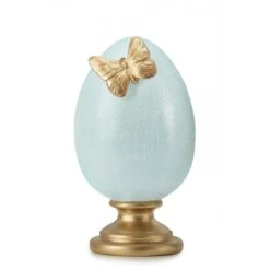 Fade Ornament Egg Uovo Tiffany Glitter Con Farfalla Oro