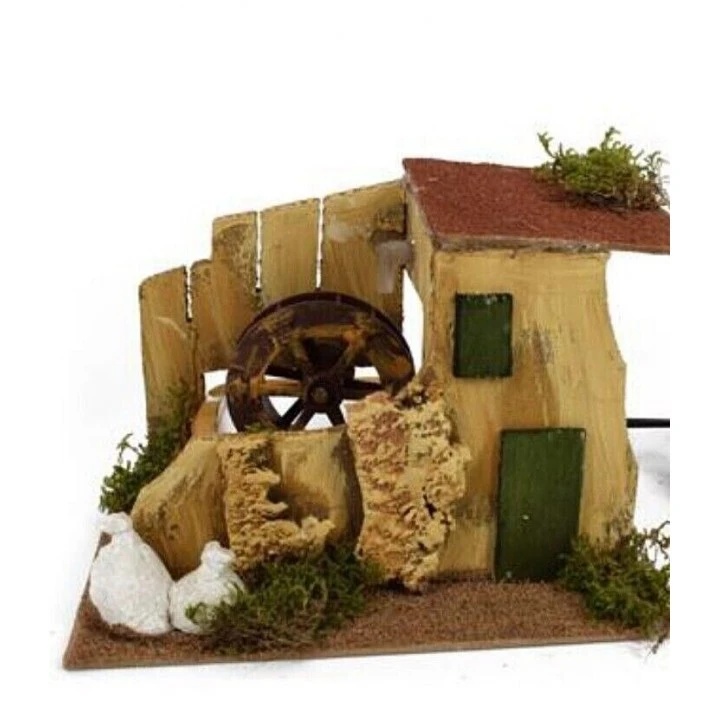 Mulino D'Acqua Con Ruota Elettrico 14x14x H14 Cm 4 Mulino D'Acqua Con Ruota Elettrico 14x14x H14 Cm - immagine 2