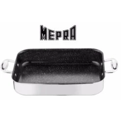 Rostiera In Acciaio Rivestimento Pietra 35x25cm