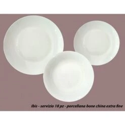 Servizio Piatti 18 Pezzi Ibis, Fade Maison Raffinata Porcellana Bianca
