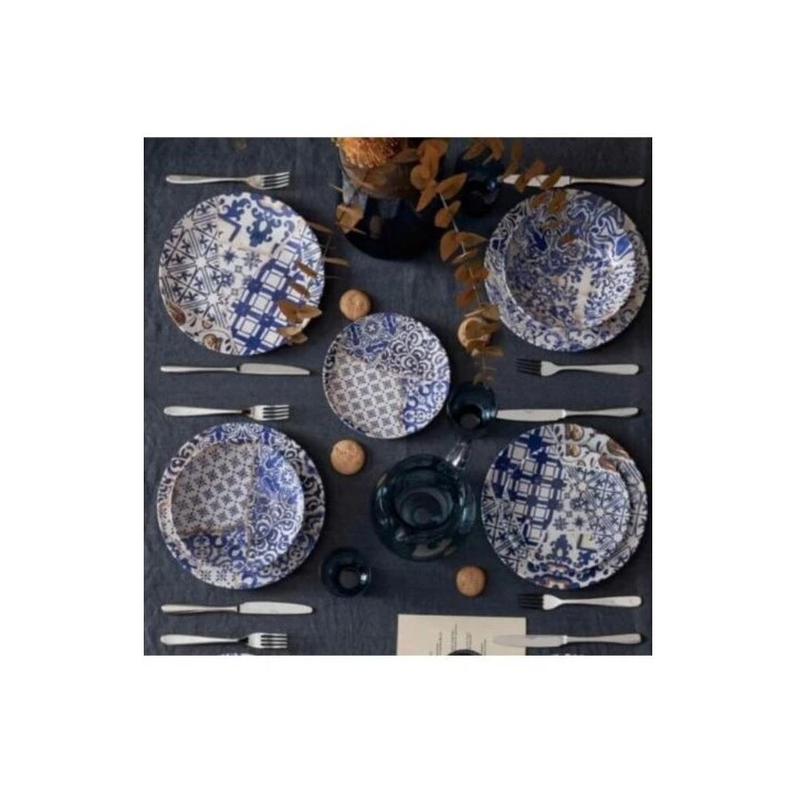 Servizio Piatti 18 Pezzi Linea Sfera Gaudi' Blu Andrea Fontebasso Tognana 4 Servizio Piatti 18 Pezzi Linea Sfera Gaudi' Blu Andrea Fontebasso Tognana - immagine 2