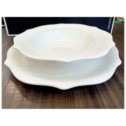 Servizio Piatti Completo Per 12 Persone Alice 38 Pezzi, Fade Maison -Articoli Per La Casa servizio piatti completo per 12 persone alice 38 pezzi fade maison festonato bianco decoro in rilievo 12