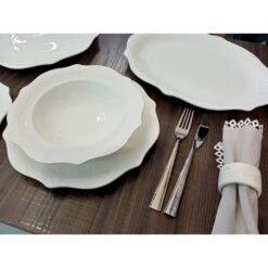 Servizio Piatti Completo Per 12 Persone Alice 38 Pezzi, Fade Maison -Articoli Per La Casa servizio piatti completo per 12 persone alice 38 pezzi fade maison festonato bianco decoro in rilievo 3