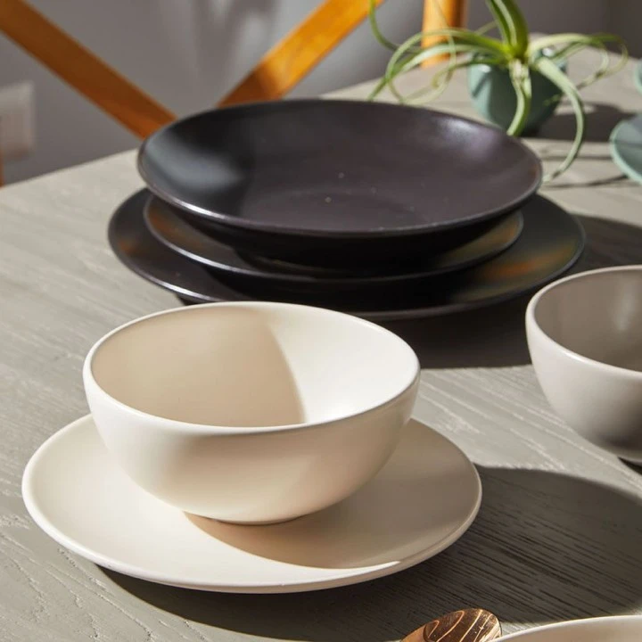 Set 6 Piatti Fondi Ritual Tognana, Stoneware Nero 4 Set 6 Piatti Fondi Ritual Tognana, Stoneware Nero - immagine 2