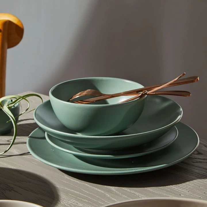 Set 6 Piatti Fondi Ritual Tognana, Stoneware Verde 4 Set 6 Piatti Fondi Ritual Tognana, Stoneware Verde - immagine 2