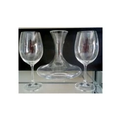 Set Bacco 3 Pezzi Degustazione Vino 2 Calici Con Decanter, Vetro Fade Maison