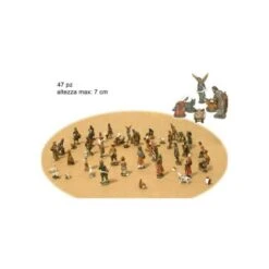 Set Personaggi Presepe Completo 47 Pezzi In Resina 7cm
