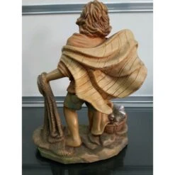 Statuina Pastore Presepe 14cm Pescatore Con Rete