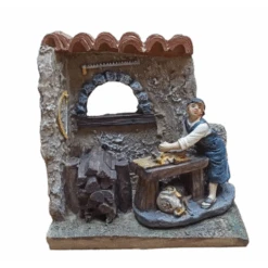 Ambientazione Per Presepe Bottega Falegname In Resina
