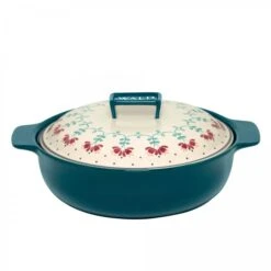 Tegame Decorato Ceramica Blu "Casabella" Sapore E Benessere 28,5cm Free Nickel