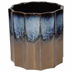 Tognana Vaso Sfaccettato In Ceramica Bronzo H21cm A.Fontebasso