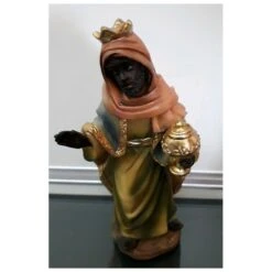 Tris Re-Magi In Resina Colorata Particolari Oro 14 Cm -Articoli Per La Casa tris re magi in resina colorata particolari oro 14 cm 4